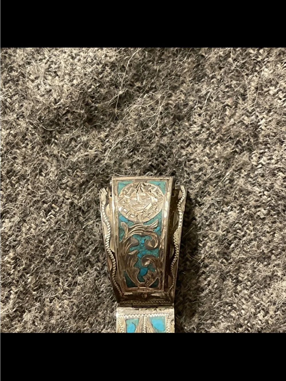 Sterling Silver and Turquoise Watch Band from Mexico